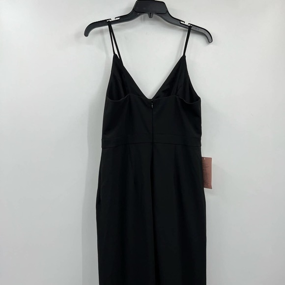 BHLDN Caron Crepe Dress Size 10 Black Crepe V-neck Tulip Sleeveless Dress - Picture 6 of 9